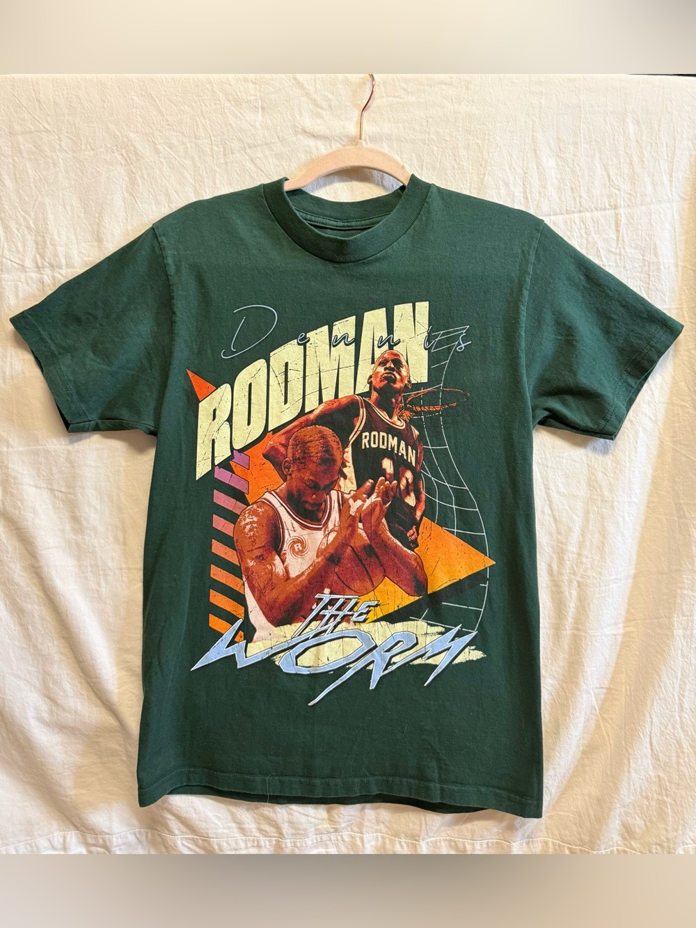 Dennis Rodman Graphic T-Shirt Green Small Rodman Apparel